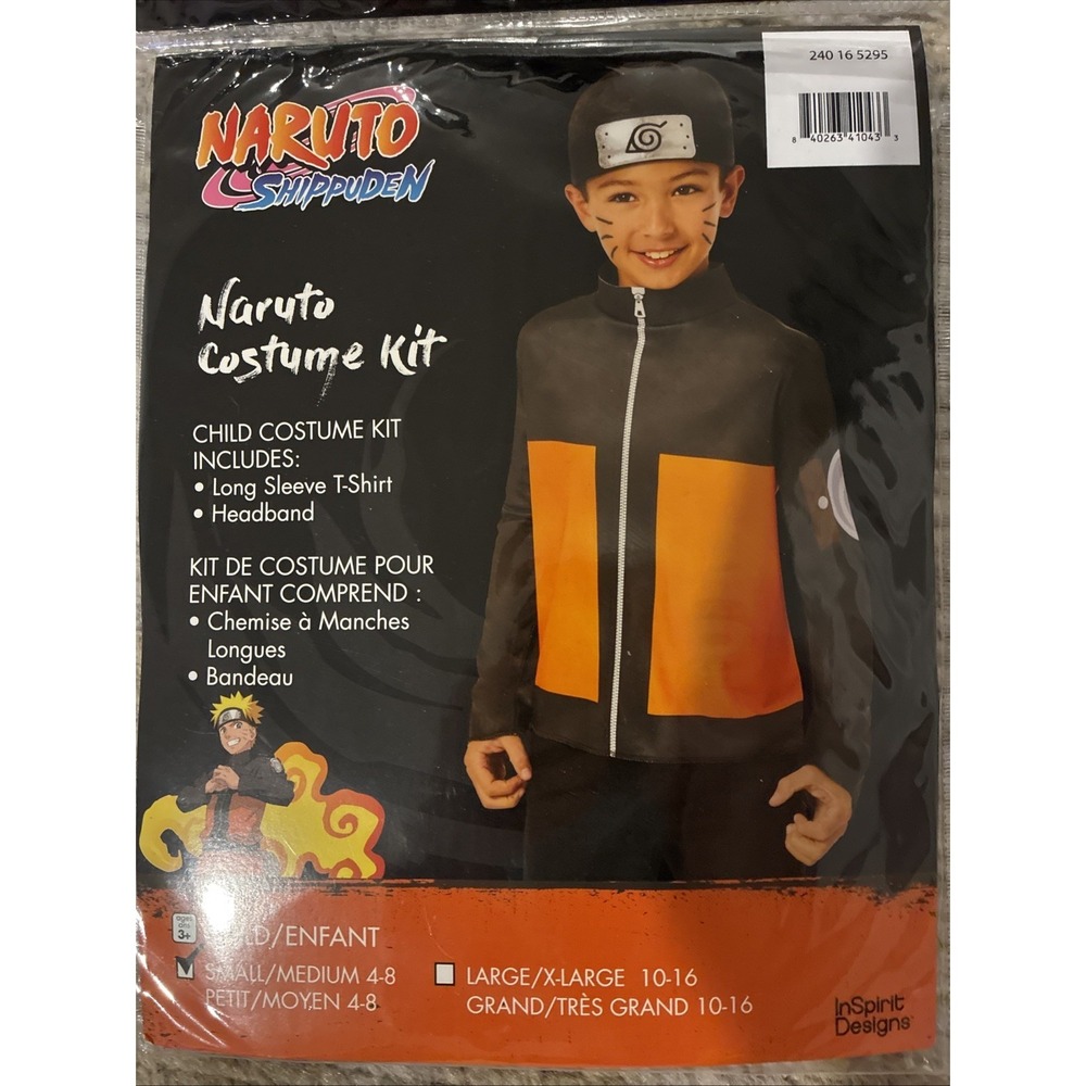 Naruto Kids' Halloween Costume Apparel‎ Top Kit Black S/M